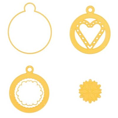 Nellie's Choice Cutting Die Christmas Baubles-4 Shape 7,5 x 8,5 cm-Card Making Supplies-Metal Dies for Scrapbooking, DIY and Paper Crafts, Yellow, 75x85mm Nellie's Choice Cutting Die Christmas Baubles-4 Shape 7,5 x 8,5 cm-Card Making Supplies-Metal Dies for Scrapbooking, DIY and Paper Crafts, Yellow, 75x85mm