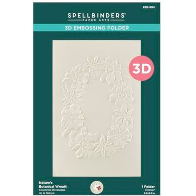 Spellbinders E3D-094 Nature's Botanical Wreath 3D Embossing Folder from the Nature's Botanical Garden Collection by Susan Tierney-Cockburn Spellbinders E3D-094 Nature's Botanical Wreath 3D Embossing Folder from the Nature's Botanical Garden Collection by Susan Tierney-Cockburn