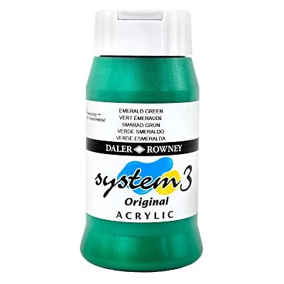Daler Rowney Daler-Rowney System3 Acrylic Paint, Plastic Pot, 16.91oz 500 ml, Emerald Daler Rowney Daler-Rowney System3 Acrylic Paint, Plastic Pot, 16.91oz 500 ml, Emerald