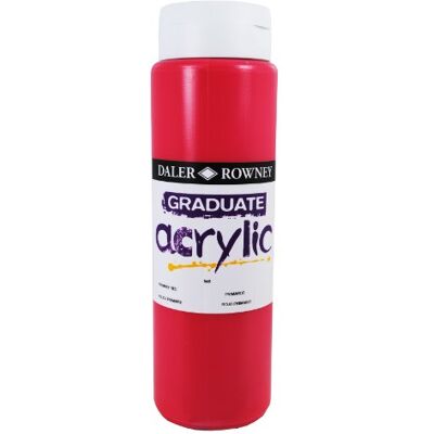 Daler Rowney Daler-Rowney Graduate Acrylic Paint, Plastic Bottle, 16.91oz 500 ml, Primary Red Daler Rowney Daler-Rowney Graduate Acrylic Paint, Plastic Bottle, 16.91oz 500 ml, Primary Red