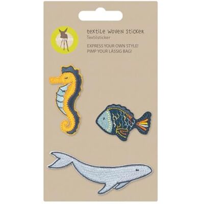 Lässig Textile Stickers Self-Adhesive Iron-On/Textile Woven Sticker Stick On, Sea, Standard Size, Daypack Lässig Textile Stickers Self-Adhesive Iron-On/Textile Woven Sticker Stick On, Sea, Standard Size, Daypack