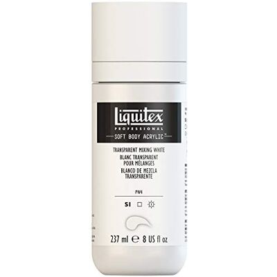 Liquitex Professional Soft Body Acrylic Paint, Transparent Mixing White, 237 ml Bottle Liquitex Professional Soft Body Acrylic Paint, Transparent Mixing White, 237 ml Bottle