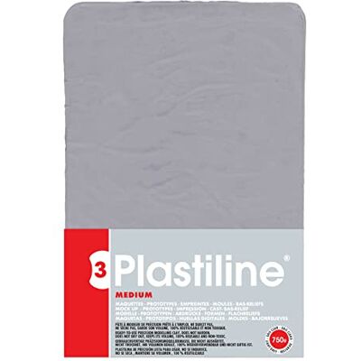 PLASTILINE 7655T sheet Modelling Clay, High Precision Sculpting, Moulding Hardness 3 (medium) 750g Light Grey shade. Made in France PLASTILINE 7655T sheet Modelling Clay, High Precision Sculpting, Moulding Hardness 3 (medium) 750g Light Grey shade. Made in France