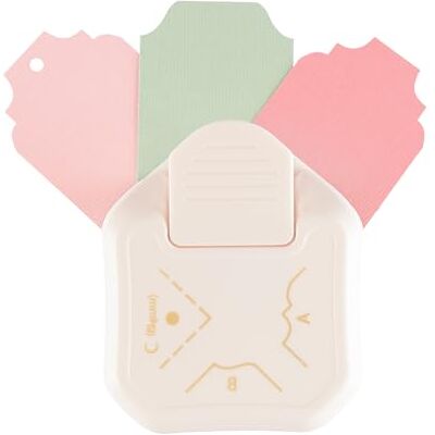 Creative Labs 3-in-1 Corner Punch Vintage Label-Card Making and Crafting Supplies-Cutter for Paper, Invitations and Scrapbooking, White-Gold, 1,5 cm-2,3 cm-Ø 4 mm Creative Labs 3-in-1 Corner Punch Vintage Label-Card Making and Crafting Supplies-Cutter for Paper, Invitations and Scrapbooking, White-Gold, 1,5 cm-2,3 cm-Ø 4 mm