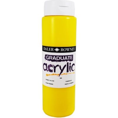 Daler Rowney Daler-Rowney Graduate Acrylic Paint, Plastic Bottle, 16.91oz 500 ml, Primary Yellow Daler Rowney Daler-Rowney Graduate Acrylic Paint, Plastic Bottle, 16.91oz 500 ml, Primary Yellow