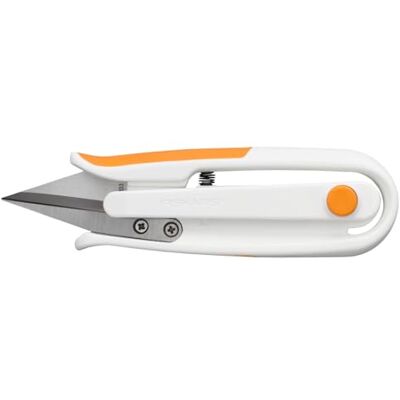 Fiskars Softgrip thread-cutting scissors, thread-cutting scissors for right- and left-handers, length: 12.7 cm, stainless steel blades/plastic handles, white, 1070023 Fiskars Softgrip thread-cutting scissors, thread-cutting scissors for right- and left-handers, length: 12.7 cm, stainless steel blades/plastic handles, white, 1070023
