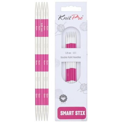 KnitPro SmartStix Knitting Needles - Aluminium Pink 14cm 3.25mm KnitPro SmartStix Knitting Needles - Aluminium Pink 14cm 3.25mm