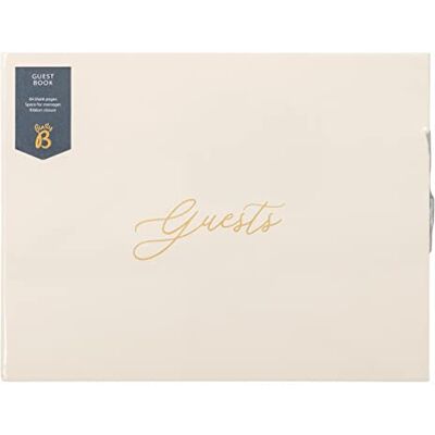 Busy B Wedding Guest Book – Cream Cover – 64 Pages, Ribbon Closure, Space for Friends & Family Messages – Elegant Wedding Keepsake 26.3 × 22cm Busy B Wedding Guest Book – Cream Cover – 64 Pages, Ribbon Closure, Space for Friends & Family Messages – Elegant Wedding Keepsake 26.3 × 22cm