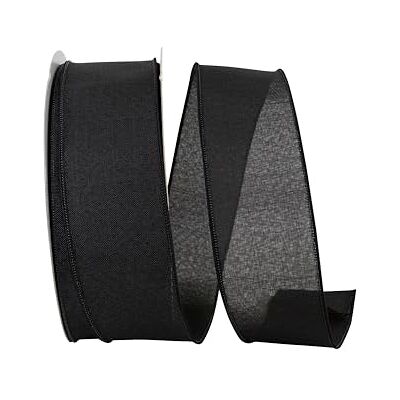 Reliant Ribbon Corp Reliant Ribbon Everyday Linen Value Wired Edge Ribbon, 2-1/2 Inch X 50 Yards, Black Reliant Ribbon Corp Reliant Ribbon Everyday Linen Value Wired Edge Ribbon, 2-1/2 Inch X 50 Yards, Black