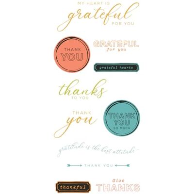 Sizzix Clear Stamps w/Framelits Die Thankful Sentiments by 49 and Market Sizzix Clear Stamps w/Framelits Die Thankful Sentiments by 49 and Market