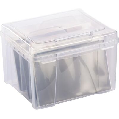 Creative Labs Craft Storage 10.6 x 9.2 x 10.6-with 3 Dividers, Envelopes and 8 Magnetic Sheets-Clear Plastic Box with Lid-for Cards, Cutting Dies, Paper and Scrapbooking, 26,9 x 23,3 x 19,3 cm Creative Labs Craft Storage 10.6 x 9.2 x 10.6-with 3 Dividers, Envelopes and 8 Magnetic Sheets-Clear Plastic Box with Lid-for Cards, Cutting Dies, Paper and Scrapbooking, 26,9 x 23,3 x 19,3 cm