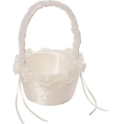 Simplicity 5073062010 Small Flower Girl Basket for Weddings and Other Celebrations, 3.5'' W x 5'' L x 7.5'' H, White Ivory Simplicity 5073062010 Small Flower Girl Basket for Weddings and Other Celebrations, 3.5'' W x 5'' L x 7.5'' H, White Ivory