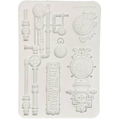 Stamperia Silicon Mould A5 for Scrapbooks, Bullet Journals and More, Non-Stick Surface, Suitable for Air-Dry Clay, Resin and More, Perfect for Crafts and Gifting (Gardens of Time, Clocks and Tubes) Stamperia Silicon Mould A5 for Scrapbooks, Bullet Journals and More, Non-Stick Surface, Suitable for Air-Dry Clay, Resin and More, Perfect for Crafts and Gifting (Gardens of Time, Clocks and Tubes)