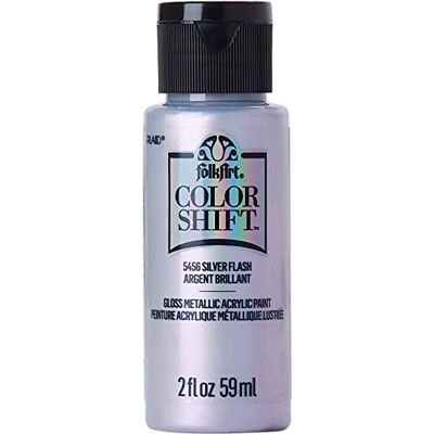 FolkArt Plaid PE5456 Folk Art Colour Shift Acrylic Paint, Silver Flash, 2 oz., 5456 FolkArt Plaid PE5456 Folk Art Colour Shift Acrylic Paint, Silver Flash, 2 oz., 5456