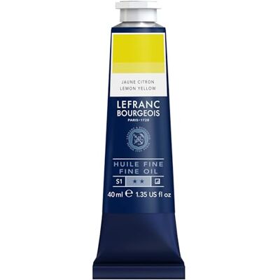 Lefranc Bourgeois 301755 Fine Oil Paints of Excellent Quality, Lightfast with an Even Consistency, 40 ml Tube, Ideal for Stretcher Frame, Canvas, Painting Board Lemon Yellow Lefranc Bourgeois 301755 Fine Oil Paints of Excellent Quality, Lightfast with an Even Consistency, 40 ml Tube, Ideal for Stretcher Frame, Canvas, Painting Board Lemon Yellow