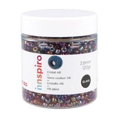 INNSPIRO Round Glass Rock Aurora boreale Violet 3.8mm 6/0 120g INNSPIRO Round Glass Rock Aurora boreale Violet 3.8mm 6/0 120g