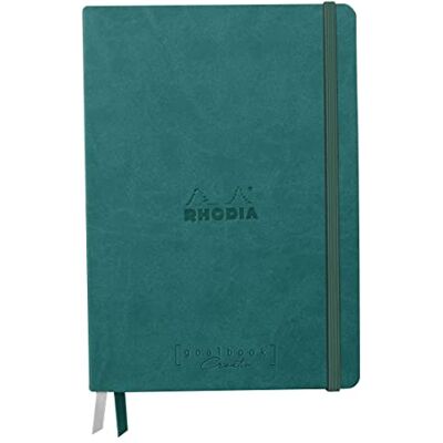 Rhodia 194157C Rigid Notebook Goalbook Creation Peacock A5 14.8x21cm Plain 100 pages White Technical Wash 200g/m² 2 Ribbons Imitation Leather Cover Rhodia 194157C Rigid Notebook Goalbook Creation Peacock A5 14.8x21cm Plain 100 pages White Technical Wash 200g/m² 2 Ribbons Imitation Leather Cover
