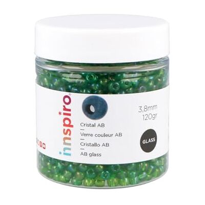 INNSPIRO Round Glass Rock Aurora Borealale Green 3.8mm 6/0 120g INNSPIRO Round Glass Rock Aurora Borealale Green 3.8mm 6/0 120g