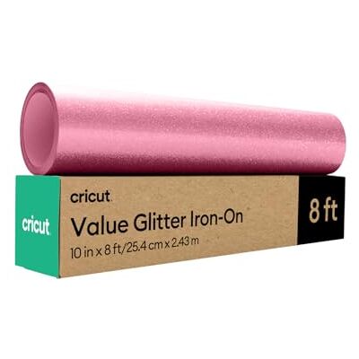 Cricut HTV Glitter Heat Transfer Vinyl 2.4 m Pink Sparkle Iron-On HTV Vinyl for Fabric, Perfect for Custom T-Shirts & DIY Clothing Cricut HTV Glitter Heat Transfer Vinyl 2.4 m Pink Sparkle Iron-On HTV Vinyl for Fabric, Perfect for Custom T-Shirts & DIY Clothing