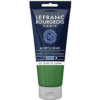 Lefranc Bourgeois 300371 Fine Acrylic Paint Chrome Oxide Green, 80 ml Tube, Creamy Acrylic Paint, Water-Based, Quick Drying, Lightfast, Waterproof Lefranc Bourgeois 300371 Fine Acrylic Paint Chrome Oxide Green, 80 ml Tube, Creamy Acrylic Paint, Water-Based, Quick Drying, Lightfast, Waterproof