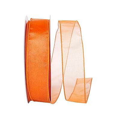 Reliant Ribbon Corp Reliant Ribbon 99908W-058-09K Sheer Lovely Value Wired Edge Ribbon, 1-1/2 Inch X 50 Yards, Orange Reliant Ribbon Corp Reliant Ribbon 99908W-058-09K Sheer Lovely Value Wired Edge Ribbon, 1-1/2 Inch X 50 Yards, Orange