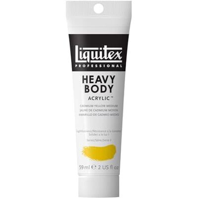 Liquitex 8870121 Professional Heavy Body Acrylic Paint, Cadmium Yellow Medium, 59 ml Tube Liquitex 8870121 Professional Heavy Body Acrylic Paint, Cadmium Yellow Medium, 59 ml Tube