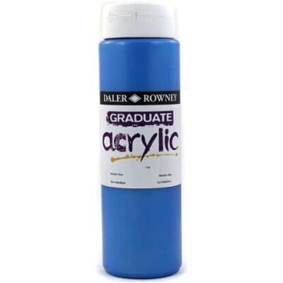 Daler Rowney Daler-Rowney Graduate Acrylic Paint, Plastic Bottle, 16.91oz 500 ml, Metallic Blue Daler Rowney Daler-Rowney Graduate Acrylic Paint, Plastic Bottle, 16.91oz 500 ml, Metallic Blue