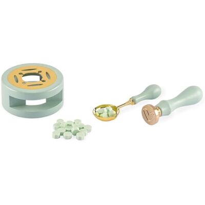 Creative Labs Wax Seal Kit Stamp Set with Warmer, Spoon, Heart Stamp, Handle and Mint Beads for Card Making, Scrapbooking, Journaling and Invitations Creative Labs Wax Seal Kit Stamp Set with Warmer, Spoon, Heart Stamp, Handle and Mint Beads for Card Making, Scrapbooking, Journaling and Invitations