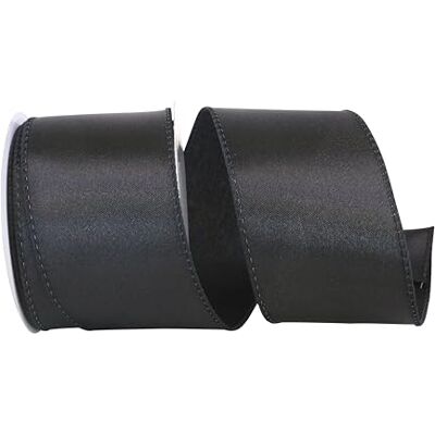 Reliant Ribbon Corp Reliant Ribbon 92575W-031-40F Satin Value Wired Edge Ribbon, 2-1/2 Inch X 10 Yards, Black Reliant Ribbon Corp Reliant Ribbon 92575W-031-40F Satin Value Wired Edge Ribbon, 2-1/2 Inch X 10 Yards, Black