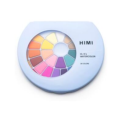 HIMI Solid Watercolour Set 38 Colours in Pans, Brush, Blue Case, Opens Like Makeup Palette, School Art, Teen Sketching, Bold Experiments, Watercolor Supplies Kit, Portable, Beginner Hobby, Gift HIMI Solid Watercolour Set 38 Colours in Pans, Brush, Blue Case, Opens Like Makeup Palette, School Art, Teen Sketching, Bold Experiments, Watercolor Supplies Kit, Portable, Beginner Hobby, Gift