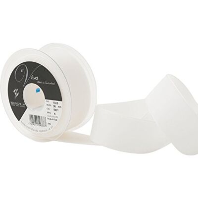 Berisfords Velvet Ribbon White 45mm x 10m Nylon Craft Ribbon for Sewing, Gift Wrapping and Hair Accessories Berisfords Velvet Ribbon White 45mm x 10m Nylon Craft Ribbon for Sewing, Gift Wrapping and Hair Accessories