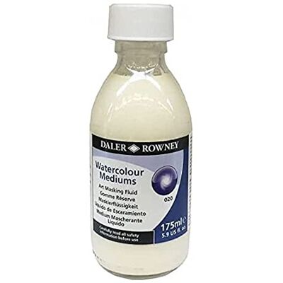 Daler Rowney Daler-Rowney Aquafine Watercolour Medium, Glass Jar with Child Lock Cap, 5.92oz 175 ml, Art Masking Fluid Daler Rowney Daler-Rowney Aquafine Watercolour Medium, Glass Jar with Child Lock Cap, 5.92oz 175 ml, Art Masking Fluid