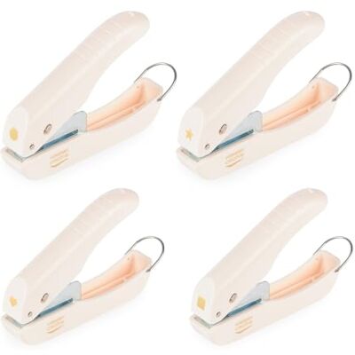 Creative Labs Single Hole Punch Set – 4-Piece Hand Puncher Kit with Circle, Star, Square & Heart of 0.25 x 0.25" (6.4 x 6.4 mm) – Paper Punch for Crafts, Gift Tags, Labels, Scrapbooking and Cards Creative Labs Single Hole Punch Set – 4-Piece Hand Puncher Kit with Circle, Star, Square & Heart of 0.25 x 0.25" (6.4 x 6.4 mm) – Paper Punch for Crafts, Gift Tags, Labels, Scrapbooking and Cards