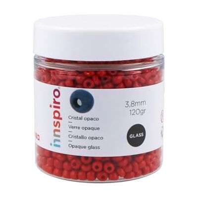 INNSPIRO Round Glass Rock Opaque Red 3.8mm 6/0 120g INNSPIRO Round Glass Rock Opaque Red 3.8mm 6/0 120g