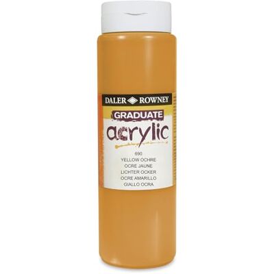 Daler Rowney Daler-Rowney Graduate Acrylic Paint, Plastic Bottle, 16.91oz 500 ml, Yellow Ochre Daler Rowney Daler-Rowney Graduate Acrylic Paint, Plastic Bottle, 16.91oz 500 ml, Yellow Ochre