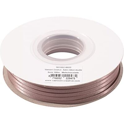 Creative Labs Satin Ribbon, Milk Chocolate Brown, 3mm x 100m Double-Sided Shine for Card Making, Scrapbooks, Gift Wrapping and Other Craft Projects Creative Labs Satin Ribbon, Milk Chocolate Brown, 3mm x 100m Double-Sided Shine for Card Making, Scrapbooks, Gift Wrapping and Other Craft Projects
