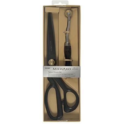 Milward Scissor Gift Set, Black, 28cm Tailors Shears, 17.5cm Tracing Wheel, 2189027 Milward Scissor Gift Set, Black, 28cm Tailors Shears, 17.5cm Tracing Wheel, 2189027