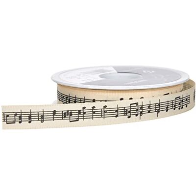 Berisfords Musical Notes Ribbon, Natural Berisfords Musical Notes Ribbon, Natural
