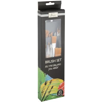 Totum Nassau Fine Art Paint Brush Set for Kids, 35 Pieces Totum Nassau Fine Art Paint Brush Set for Kids, 35 Pieces