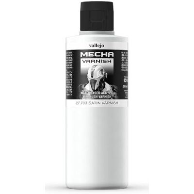 Vallejo 200 ml "AV Mecha Color" Acrylic Airbrush Colour Satin Varnish Vallejo 200 ml "AV Mecha Color" Acrylic Airbrush Colour Satin Varnish