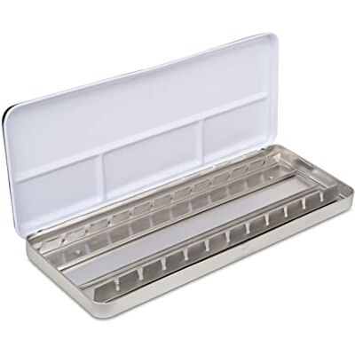 White Nights Russian Watercolour Empty Box for 12 Whole Bowls Made of Metal with 4 Mixing Areas in Lid White Nights Russian Watercolour Empty Box for 12 Whole Bowls Made of Metal with 4 Mixing Areas in Lid