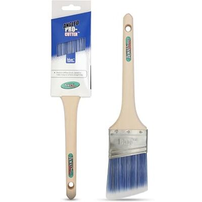 Axus Decor Precision Angled Cutter Paint Brush (Blue Color) 2.5" / 65mm Synthetic Filaments, Angled for cutting in with emulsion, Hardwood Handles, Rust-Resistant Stainless Steel Axus Decor Precision Angled Cutter Paint Brush (Blue Color) 2.5" / 65mm Synthetic Filaments, Angled for cutting in with emulsion, Hardwood Handles, Rust-Resistant Stainless Steel