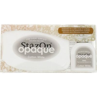 Tsukineko Stazon Ink Pad, Cotton White, L Tsukineko Stazon Ink Pad, Cotton White, L