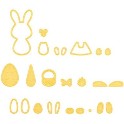 Nellie's Choice Cutting Die-Easter Bunny-22 Shape 6 x 8 cm-Card Making Supplies-Metal Dies for Scrapbooking, DIY and Paper Crafts, Yellow, 60x80mm Nellie's Choice Cutting Die-Easter Bunny-22 Shape 6 x 8 cm-Card Making Supplies-Metal Dies for Scrapbooking, DIY and Paper Crafts, Yellow, 60x80mm