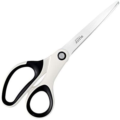 Leitz Titanium Scissors, Right or Left Handed Ambidextrous, 6.7 x 1.5 x 15 cm, Office Stationary, Ergonomic Handle, WOW Range, Pearl White Leitz Titanium Scissors, Right or Left Handed Ambidextrous, 6.7 x 1.5 x 15 cm, Office Stationary, Ergonomic Handle, WOW Range, Pearl White