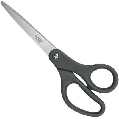 Leitz Titanium Scissors 180 mm, Stainless Steel 180 mm Scissors with Titanium-Coated Blades on Plastic-Free Hanging Card, 54210089 Leitz Titanium Scissors 180 mm, Stainless Steel 180 mm Scissors with Titanium-Coated Blades on Plastic-Free Hanging Card, 54210089