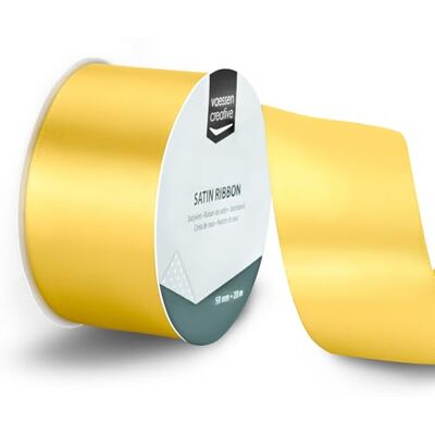 Creative Labs Satin Ribbon Yellow Gold 65.6 ft x 2" Thin Ribbon for Gift Wrapping and Crafting, 20m x 50mm Creative Labs Satin Ribbon Yellow Gold 65.6 ft x 2" Thin Ribbon for Gift Wrapping and Crafting, 20m x 50mm