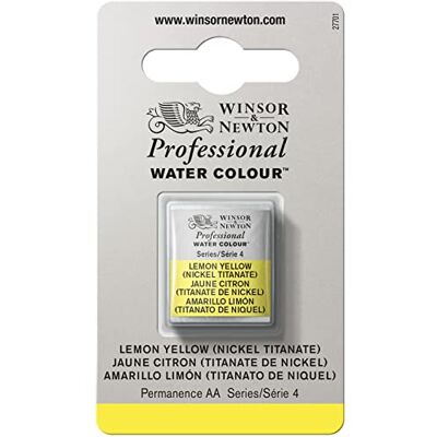 Winsor & Newton Professional Watercolour Paint, Artist Quality, Finest Pigments, Lemon Nickel Titanium, Half Pan Winsor & Newton Professional Watercolour Paint, Artist Quality, Finest Pigments, Lemon Nickel Titanium, Half Pan