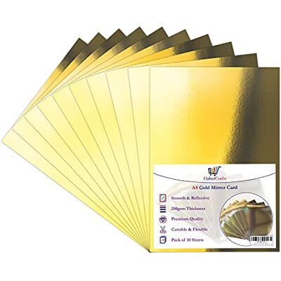 Habercrafts Gold Mirror Card A4 Gold Card Metallic Mirror Board Thick 250gsm Card Shiny Golden Sheets Mirror Foil Activity Craft Cardstock Reflective Shimmer Mirror Finish (Gold 100 Sheets) Habercrafts Gold Mirror Card A4 Gold Card Metallic Mirror Board Thick 250gsm Card Shiny Golden Sheets Mirror Foil Activity Craft Cardstock Reflective Shimmer Mirror Finish (Gold 100 Sheets)