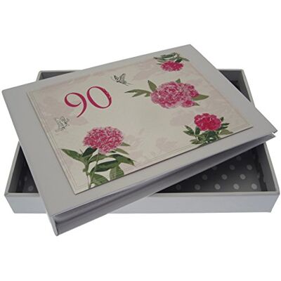 WHITE COTTON CARDS ROS90T , 90th Birthday, Tiny Album, English Roses,12.5x17.5x2.5 cm WHITE COTTON CARDS ROS90T , 90th Birthday, Tiny Album, English Roses,12.5x17.5x2.5 cm